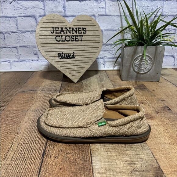 Sanuk Mens Chibalicious Hemp Slip On Beige Sidewalk Surfers Shoes 1014554 Sz 9 - Picture 7 of 10